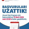 Ulusal Staj Programı Programı Başvuru Tarihleri Uzatıldı